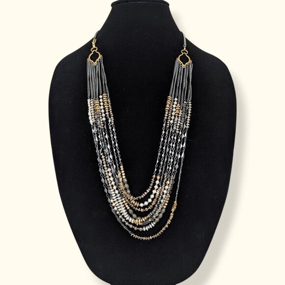 Jewelry - 6-Strand Metal Beaded Statement Necklace